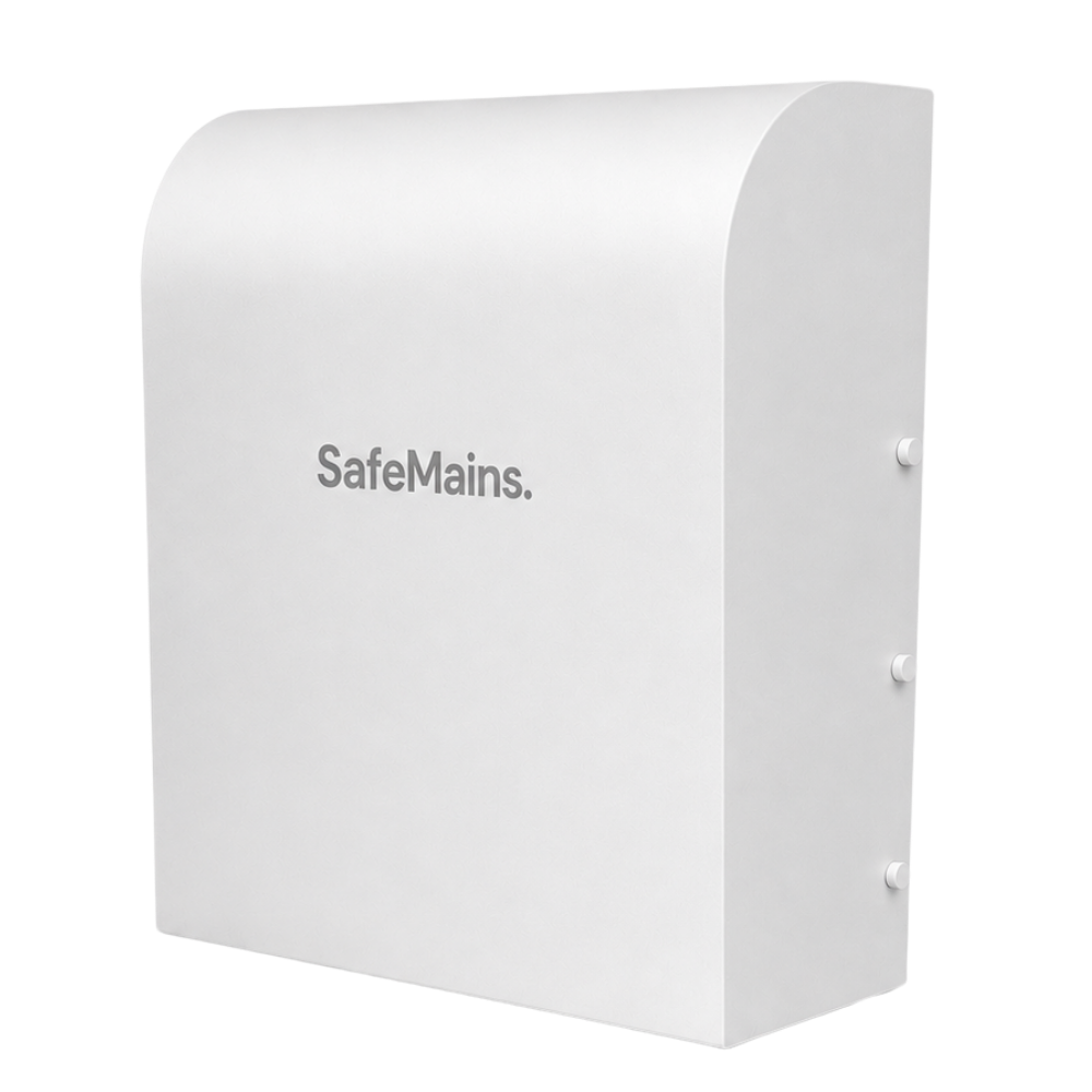 SafeMains unit in arctic white